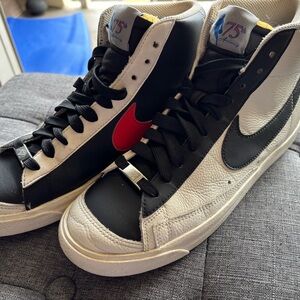 Nike blazer NBA 75 anniversary size 8 Black, White, and Red High-Top Sneakers